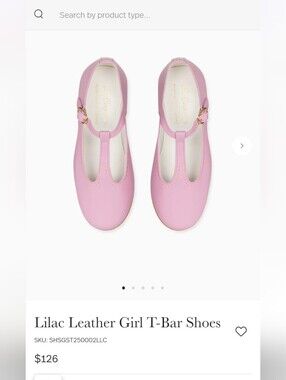 La Coqueta Lilac Leather Girl T-Bar Shoes